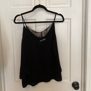 Black cami with lace detail
